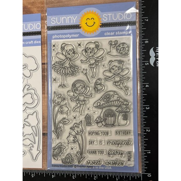 Sunny Studio Craft Dies & Clear Stamps Set Garden Fairy SSCL-285 SSDIE-225 - Picture 4 of 5